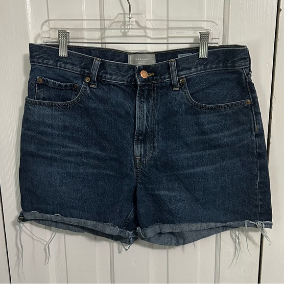 Everlane The Denim Short Medium Dark Wash Cutoff Style Size 31 W1 - Picture 1 of 7